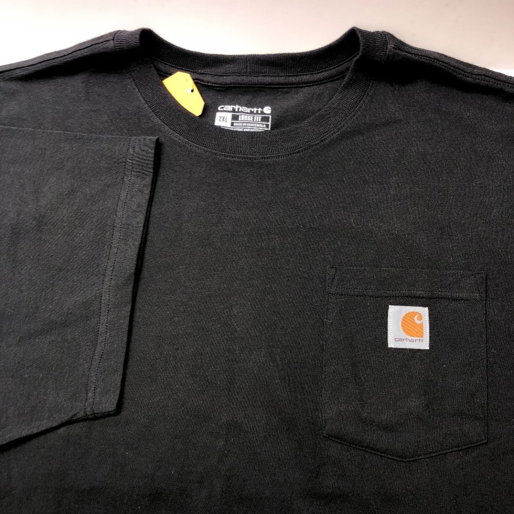 NWT Carhartt Men's Black 2XL Loose Fit Short Sleeve Pocket T-Shirt